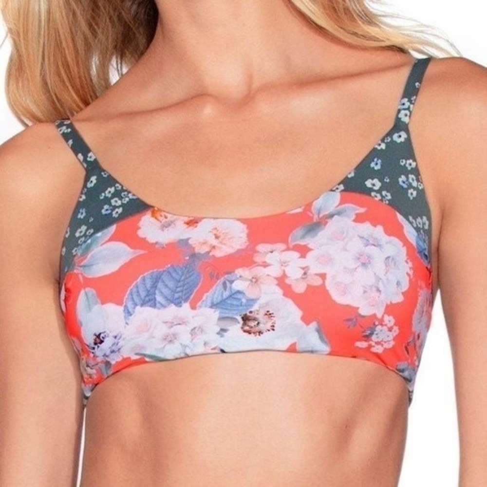 Maaji Bouquet Twister Multicolor Reversible Bralette Bikini Top
